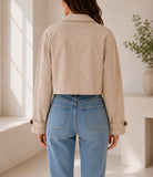 Ladies Stone Lined Cropped Trench Coat - StylePhase SA