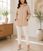 Ladies Stone Suede Line Hoody Jacket - StylePhase SA