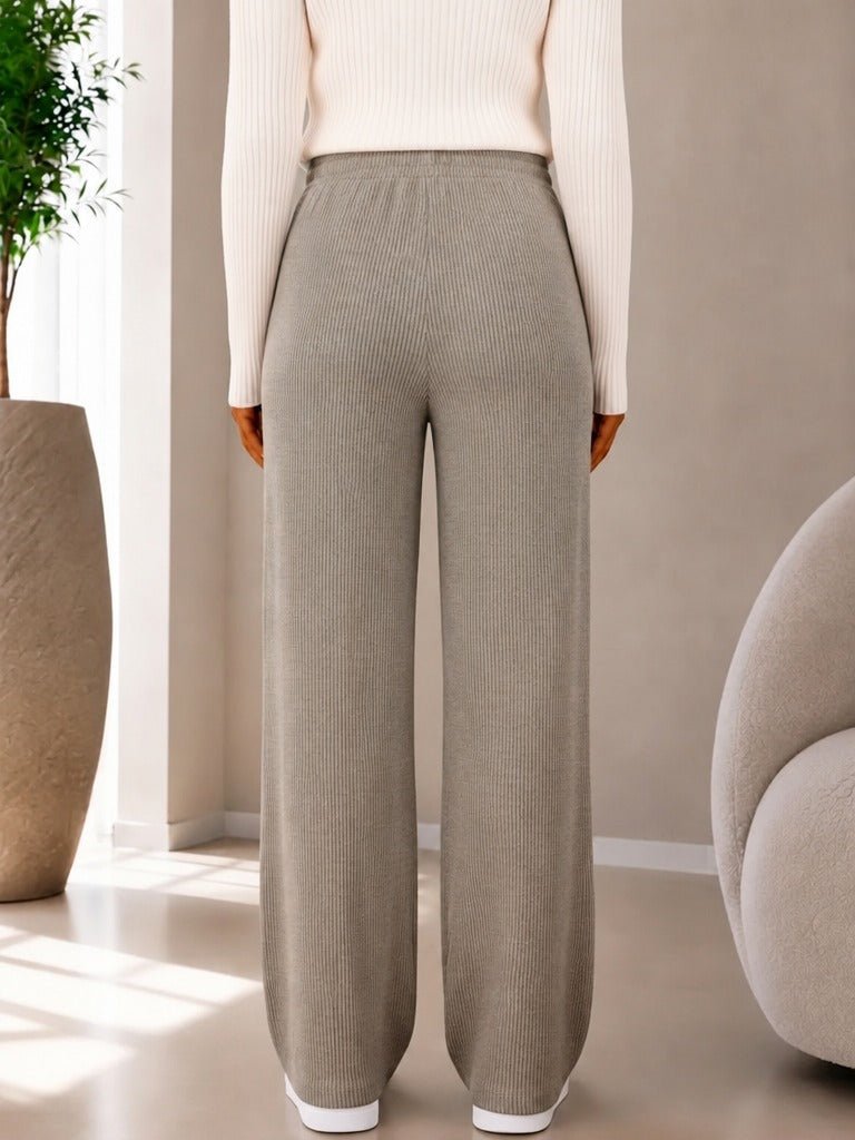 Ladies Stone Wide Leg Drawstring Pants - StylePhase SA