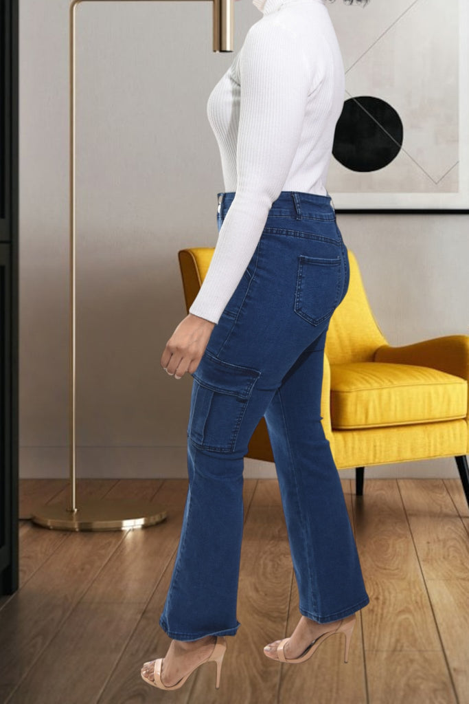 Ladies Straight Cut Cargo Jeans - StylePhase SA