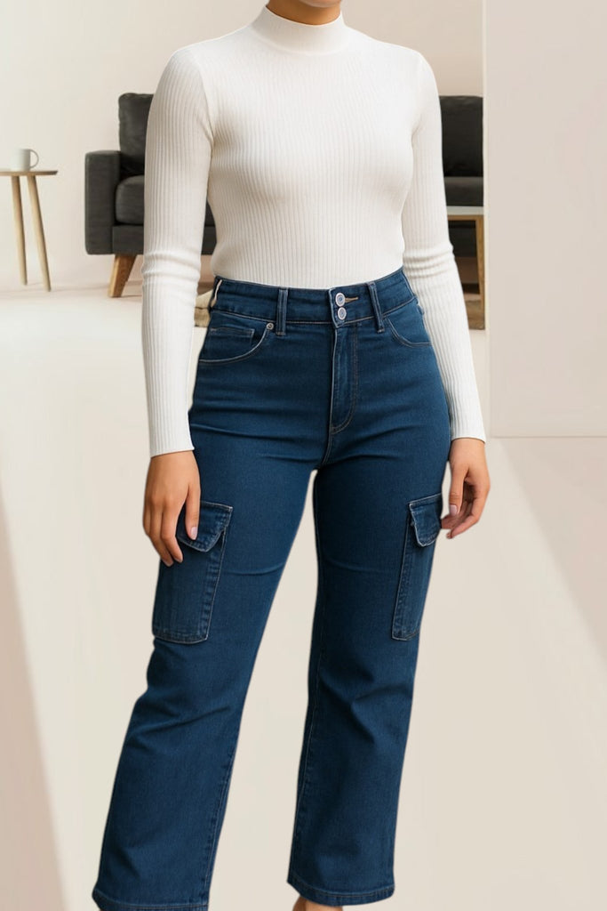 Ladies Straight Cut Cargo Jeans - StylePhase SA