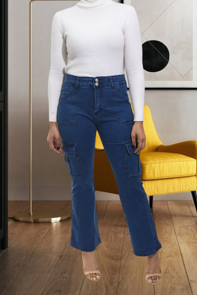 Ladies Straight Cut Cargo Jeans - StylePhase SA