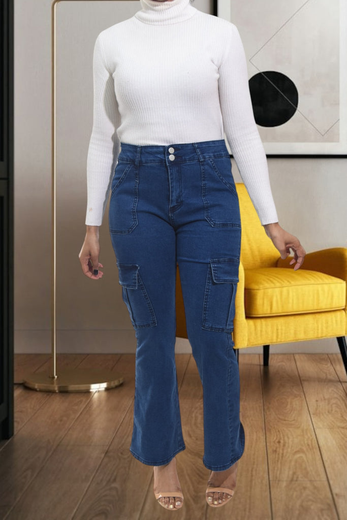Ladies Straight Cut Cargo Jeans - StylePhase SA
