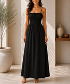 Ladies Strappy Black Maxi Dress - StylePhase SA