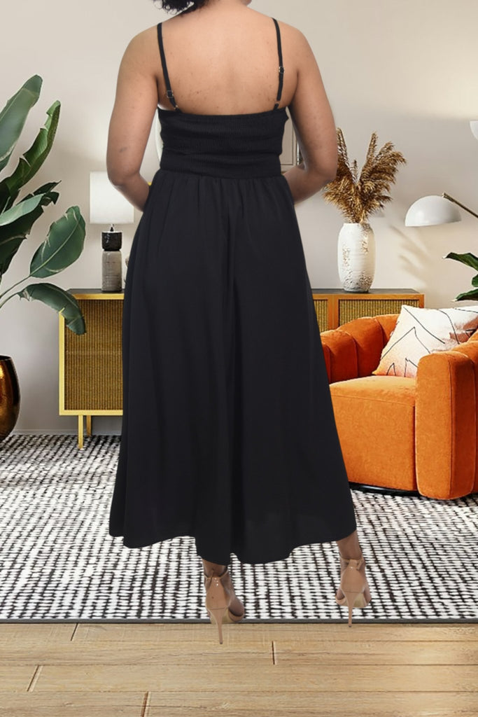Ladies Strappy Black Panel Dress - StylePhase SA