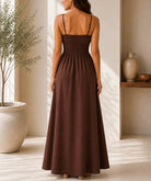 Ladies Strappy Brown Maxi Dress - StylePhase SA