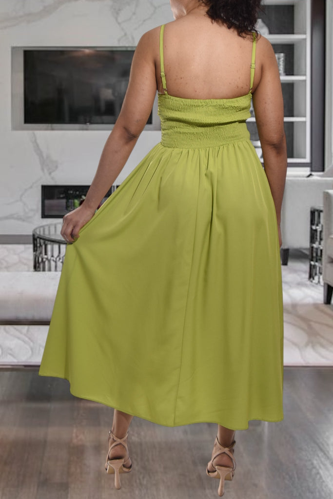 Ladies Strappy Lime Panel Dress - StylePhase SA