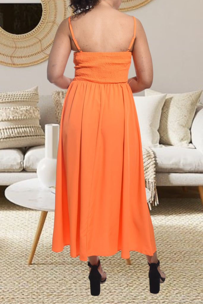 Ladies Strappy Orange Panel Dress - StylePhase SA