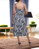 Ladies Strappy Pocket Dress - Navy And White - StylePhase SA
