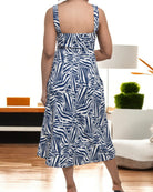 Ladies Strappy Pocket Dress - Navy Pattern - StylePhase SA