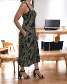 Ladies Strappy Pocket Dress - Olive - StylePhase SA
