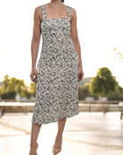 Ladies Strappy Pocket Dress - Olive Printed - StylePhase SA
