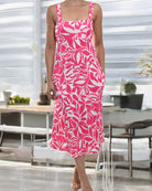 Ladies Strappy Pocket Dress - Pink Printed - StylePhase SA