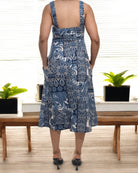 Ladies Strappy Pocket Dress - Steel Blue Pattern - StylePhase SA