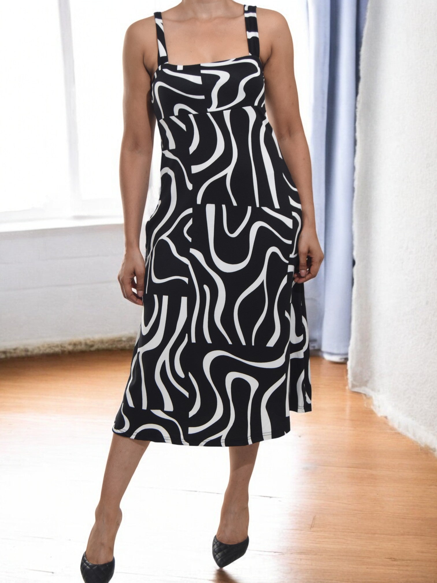 Ladies Strappy Pocket Dress - Swirl Print - StylePhase SA