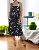 Ladies Strappy Pocket Dress - White Pattern - StylePhase SA