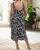 Ladies Strappy Pocket Dress - White Swirl Print - StylePhase SA