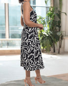 Ladies Strappy Pocket Dress - White Swirl Print - StylePhase SA