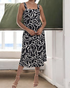 Ladies Strappy Pocket Dress - White Swirl Print - StylePhase SA