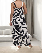 Ladies Strappy Ruche Dress - Black Printed - StylePhase SA