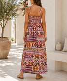 Ladies Strappy Ruche Dress- Multi Color - StylePhase SA
