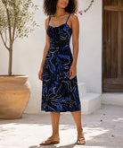 Ladies Strappy Tie Front Dress-Two Tone - StylePhase SA