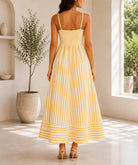 Ladies Strappy Yellow Stripe Dress - StylePhase SA