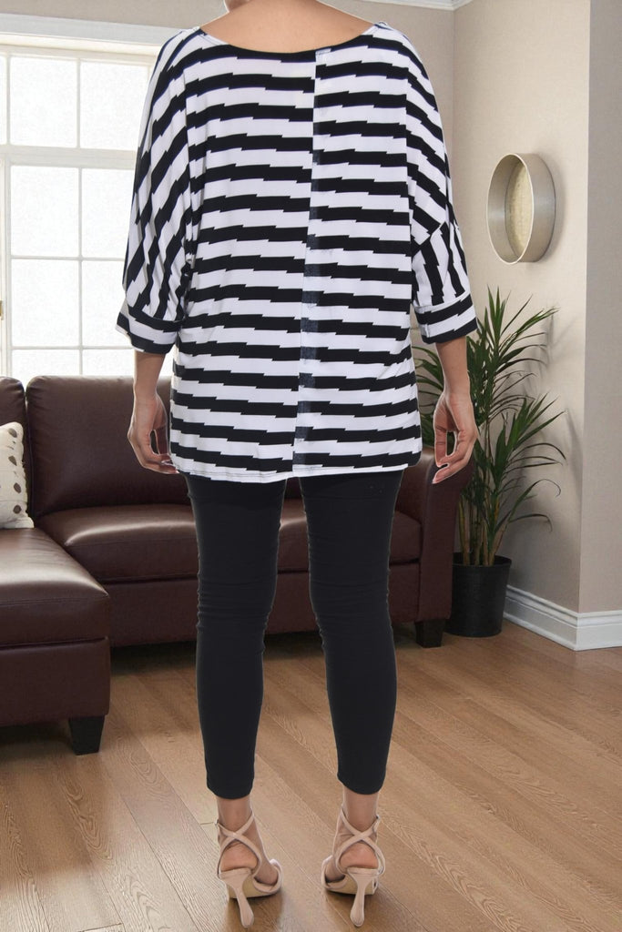 Ladies Stripe Curve Plus Top - StylePhase SA