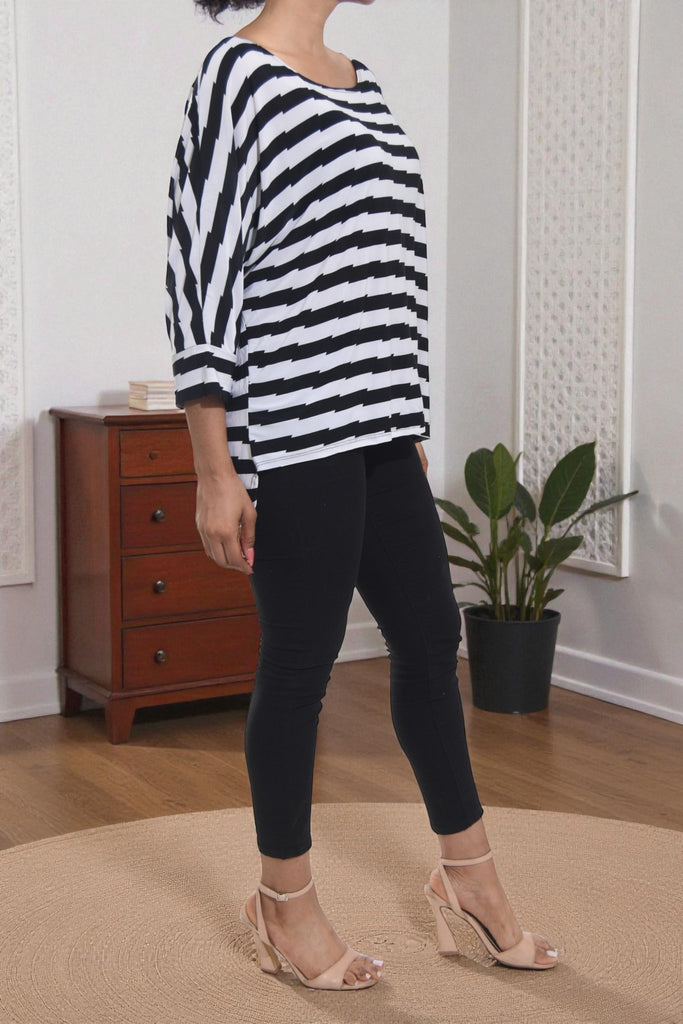 Ladies Stripe Curve Plus Top - StylePhase SA