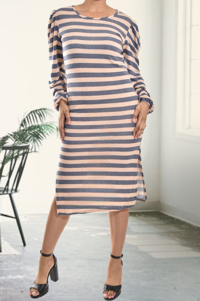 Ladies Stripe knit Dress - StylePhase SA
