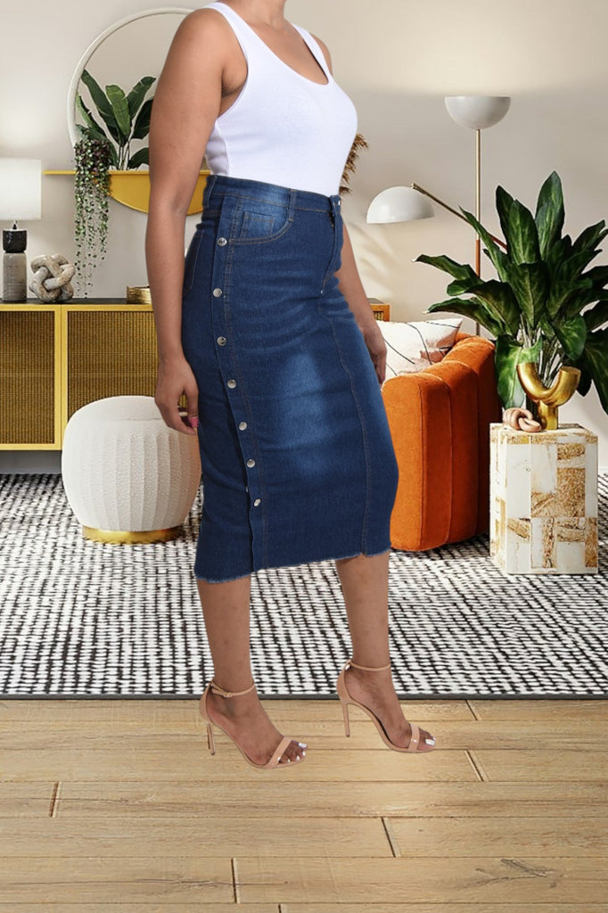 Ladies Studded Denim Skirt - StylePhase SA