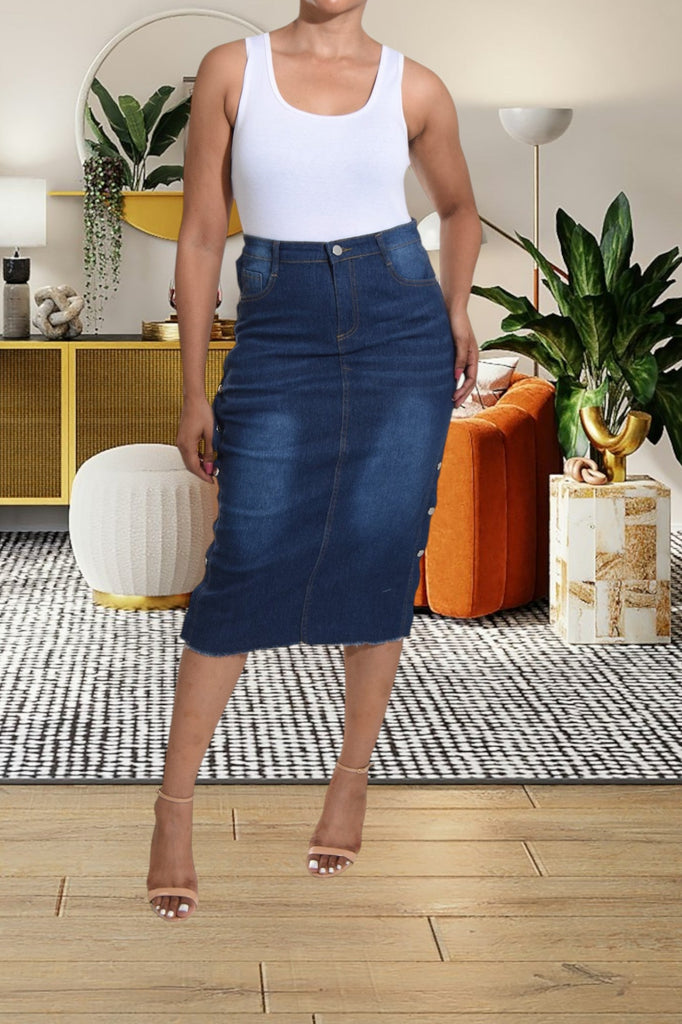 Ladies Studded Denim Skirt - StylePhase SA