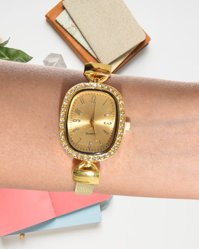 Ladies Studded Oval Watch - StylePhase SA