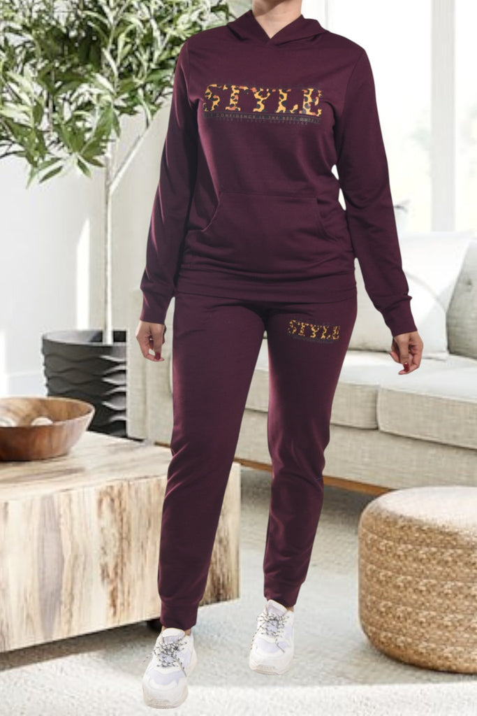 Ladies Style Printed Color Tracksuit Set - StylePhase SA
