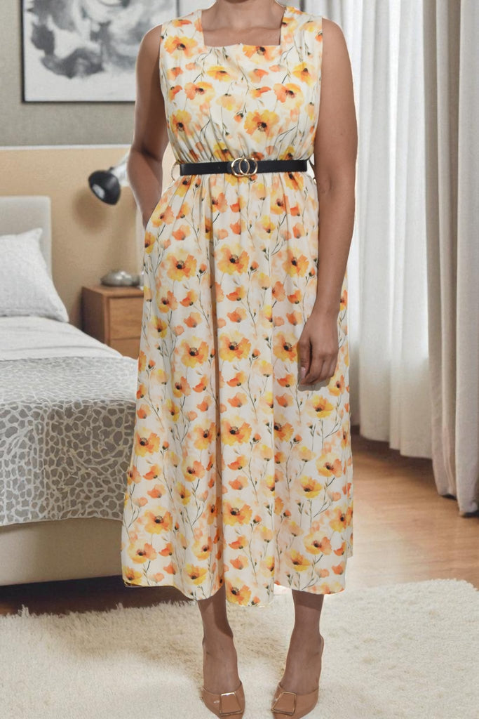 Ladies Sunflower Pocket Flare Dress (Excl Belt) - StylePhase SA