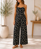 Ladies Sunflower Strappy Pleated Jumpsuit - StylePhase SA