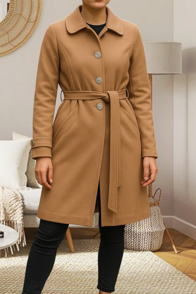 Ladies Tan Collar Coat - StylePhase SA