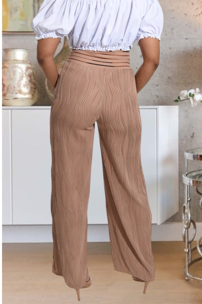 Ladies Tan Cut Out Waist Pants - StylePhase SA