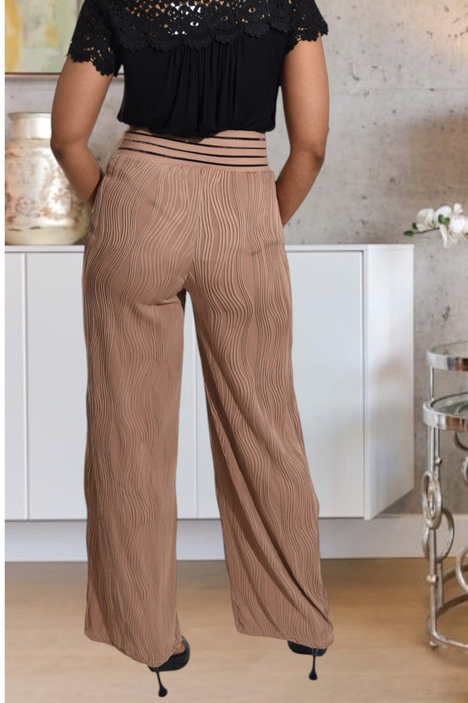 Ladies Tan Cut Out Waist Pants - StylePhase SA