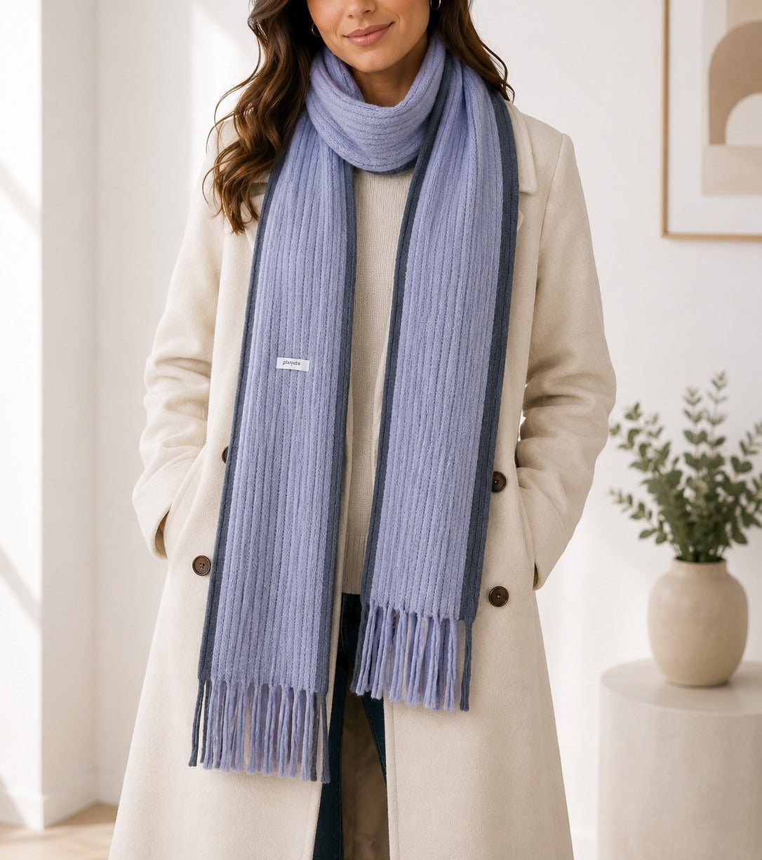 Ladies Tassel End Scarf-Grey - StylePhase SA
