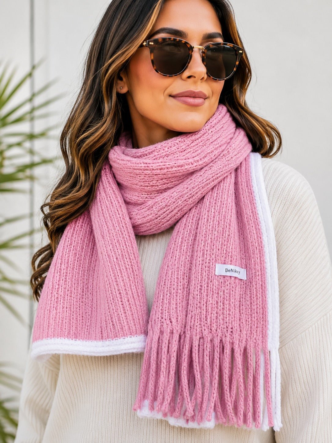Ladies Tassel End Scarf-Mink - StylePhase SA