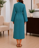 Ladies Teal Belted Peplum Midi Dress - StylePhase SA