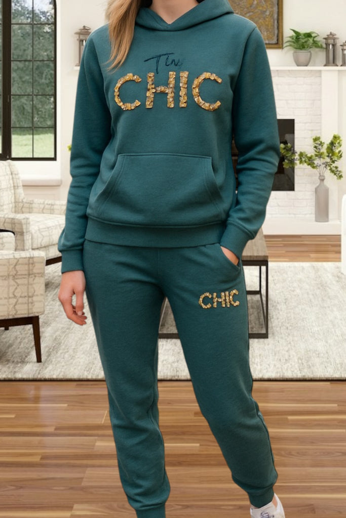Ladies Teal Chic Tracksuit Set - StylePhase SA