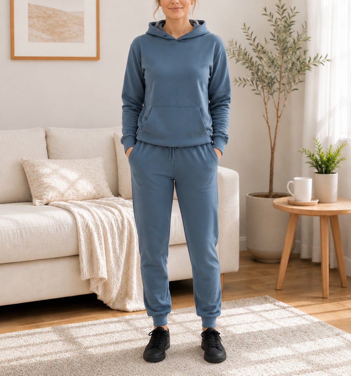 Ladies Teal Cuffed Knit Tracksuit Set - StylePhase SA
