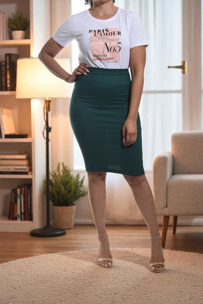 Ladies Teal Knit Skirt - StylePhase SA