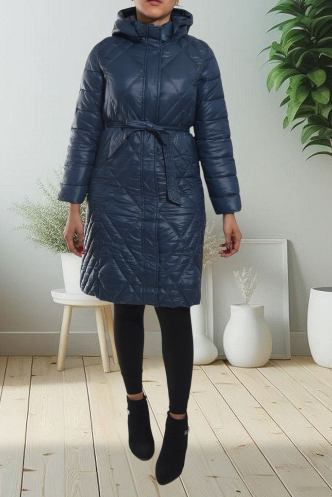 Ladies Teal Long Puffer Jacket - StylePhase SA