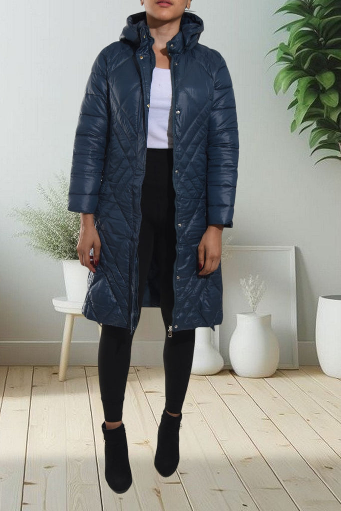 Ladies Teal Long Puffer Jacket - StylePhase SA