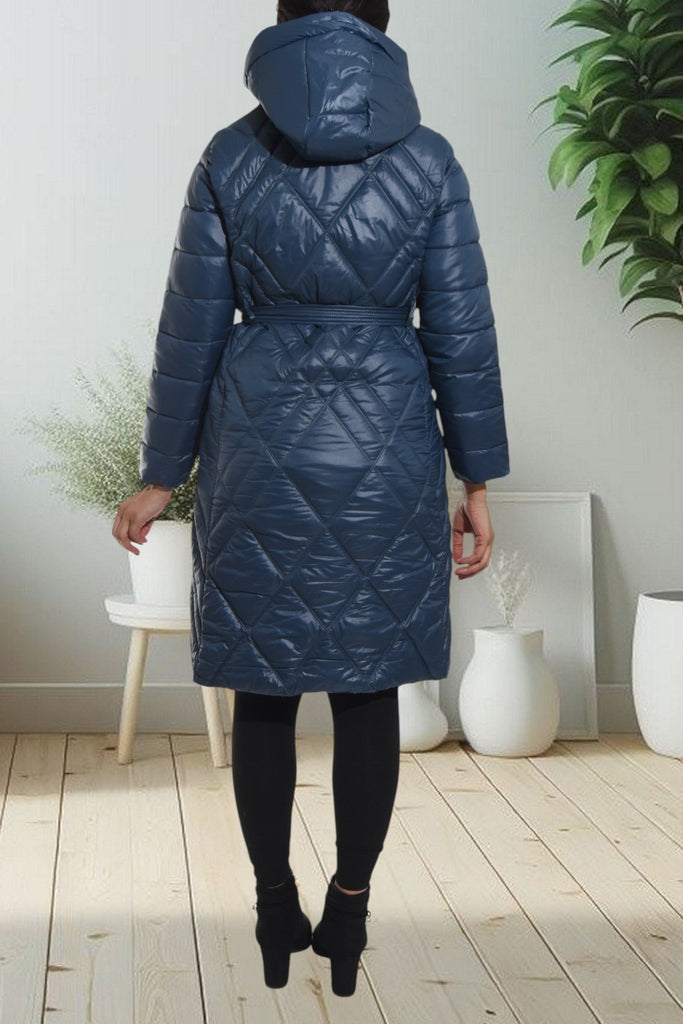 Ladies Teal Long Puffer Jacket - StylePhase SA