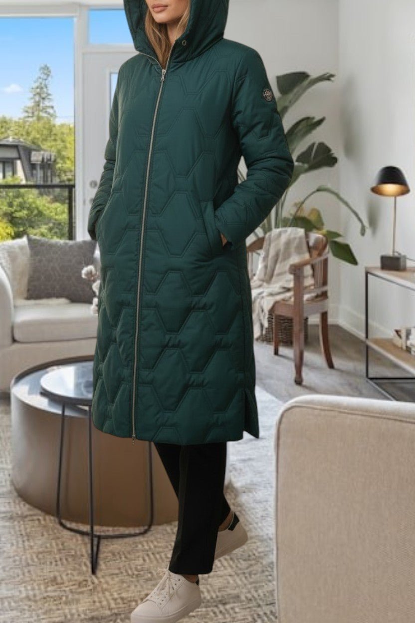 Ladies Teal Long Puffer Jacket - StylePhase SA