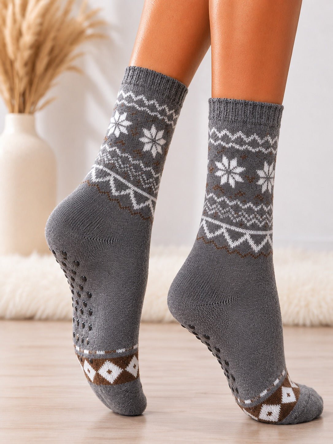 Ladies Thermal Long Grey Socks - StylePhase SA